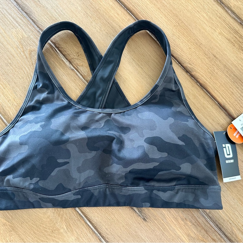 Ideology Black and Gray Sports Bra Racerback